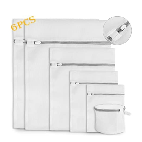 Big Set 6 Bags New Lingerie Laundry Mesh Zipper Wash Dry Delicates Bras Panties - Picture 1 of 5